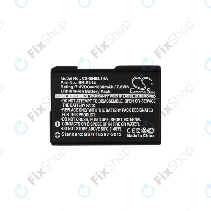 Nikon Coolpix D-series, P-series - Battery EN-EL14 Li-Ion 1030mAh HQ