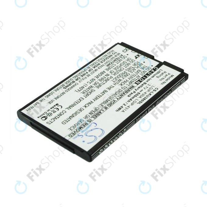 Battery for LG 230 Nite, 650mAh, Li-Ion, 3.7V, LGIP-430A, HQ