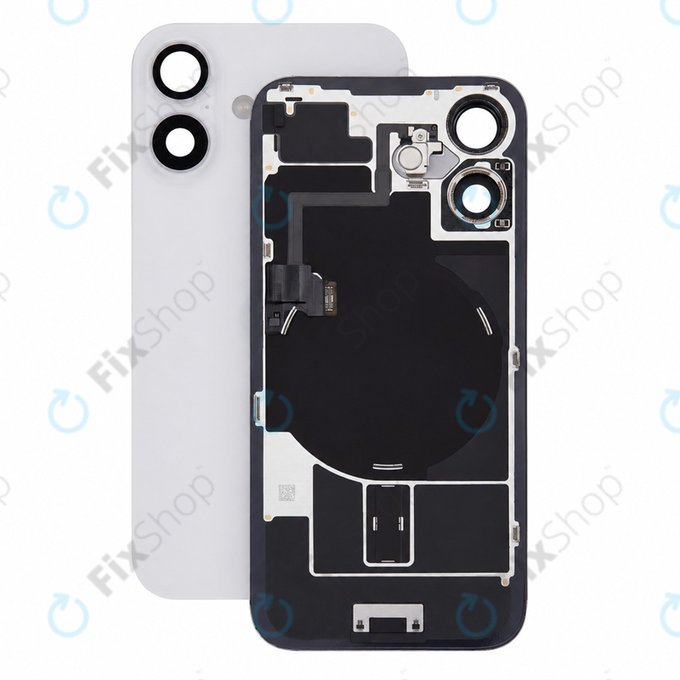Rear Housing Glass for iPhone 16, White, Pulled A