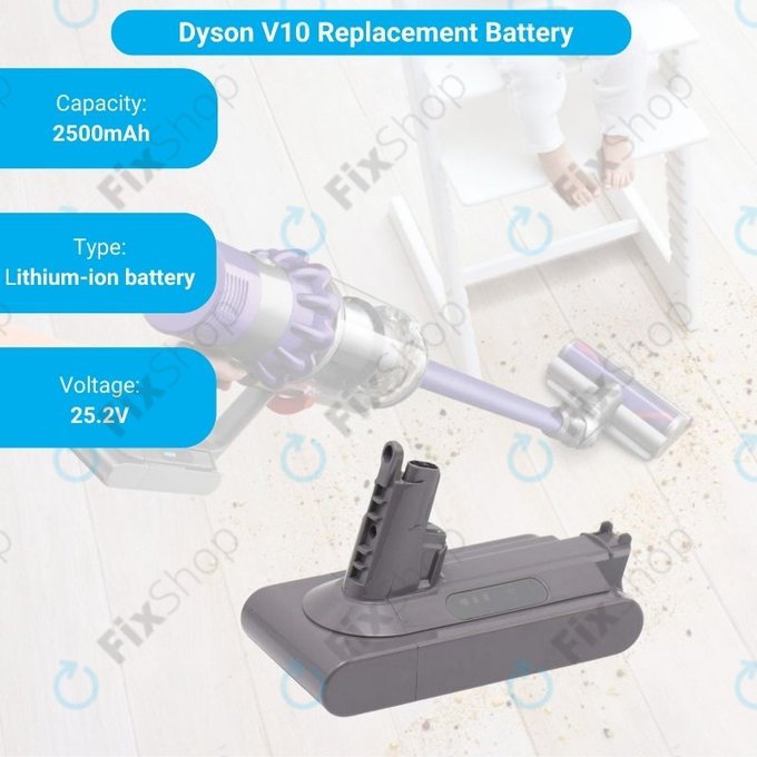 Dyson V10 - Battery 969352-02, SV12, 206340 Li-Ion 25.2V 3000mAh