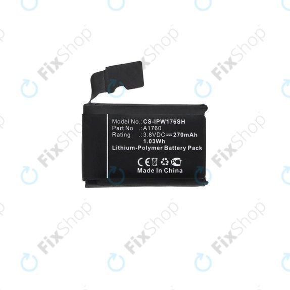 Battery for Apple Watch 2 38 mm, 270mAh, Li-Pol, 3.8 V, A1760, HQ