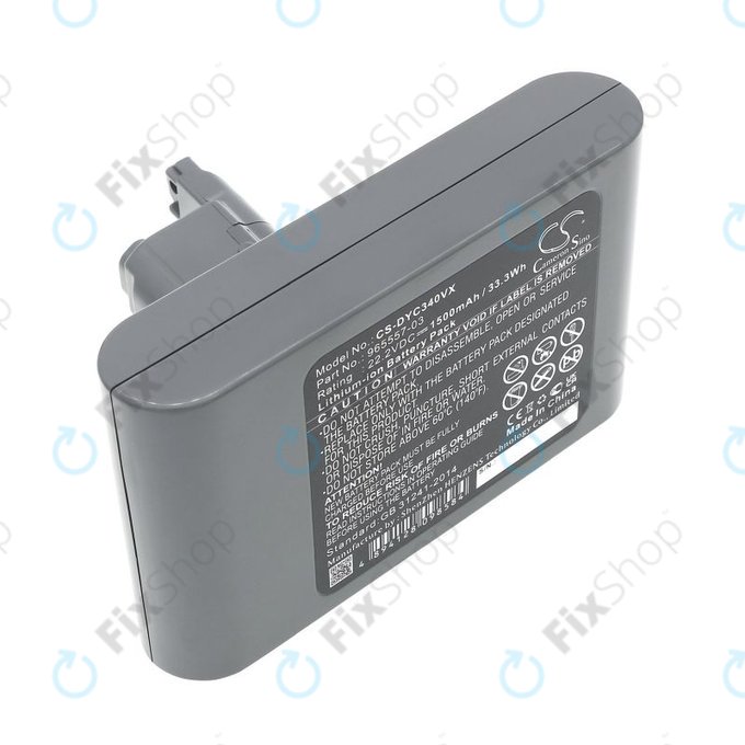 Battery for Dyson DC31, DC34, DC35, DC44, DC45, DC56, 1500mAh, Li-Ion, 22.2V, 965557-03, HQ