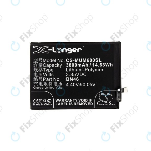 Battery for Xiaomi Redmi Note 8T, 3800mAh, Li-Pol, 3.85 V, BN46, HQ