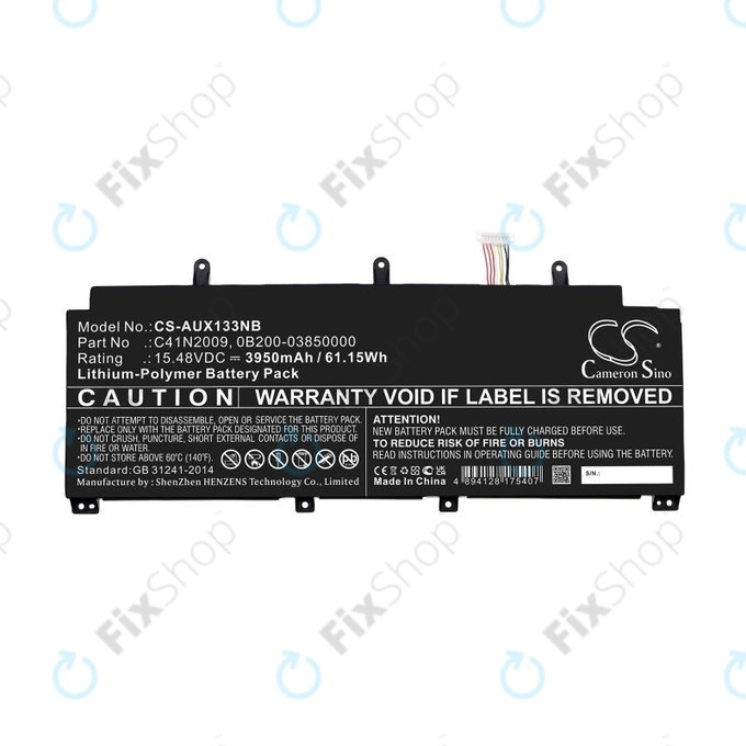 Battery for Asus ROG Flow X13 GV301QE-K6008, 3950mAh, Li-Pol, 15.48V, C41N2009, HQ