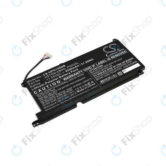 Battery for HP Pavilion Gaming 15,16, Spectre X360 15, 4500mAh, Li-Pol, 11.55V, 3ICP6/60/72, HQ