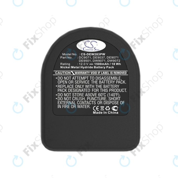 Battery for Dewalt DCD940B2, DCD910KX, 1500mAh, Ni-MH, 12V, DC9071, DE9074, HQ