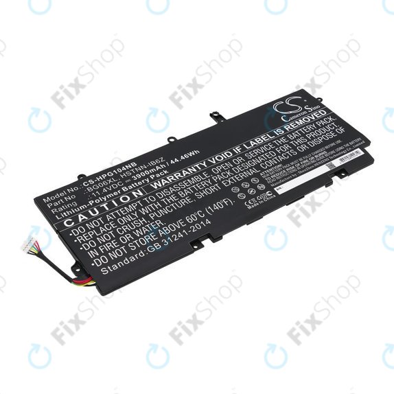 Battery for HP Elitebook 1040 G3, 3900mAh, Li-Pol, 11.4V, BG06XL, HQ