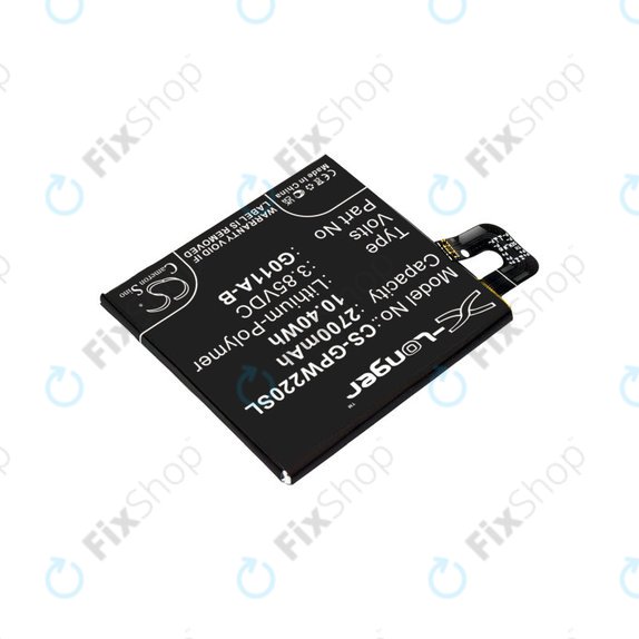 Battery for Google Pixel 2 G011A, 2700mAh, Li-Pol, 3.85 V, G011A-B, HQ