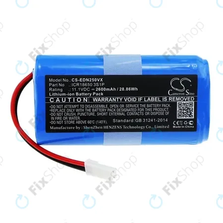 Ecovacs CEN250, V700 - Battery ICR18650 3S1P Li-Ion 11.1V 2600mAh HQ