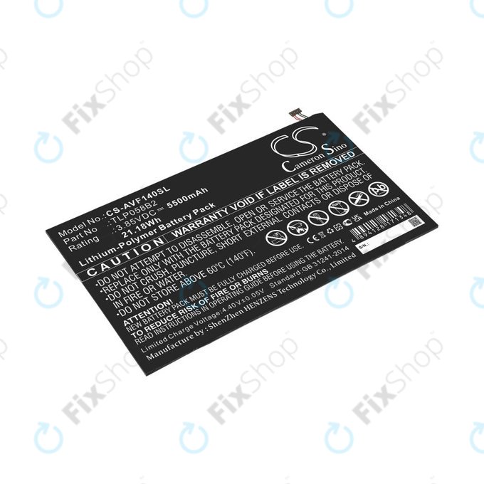 Battery for Vodafone Tab Prime 7, 5500mAh, Li-Pol, 3.85V, TLP058B2, HQ