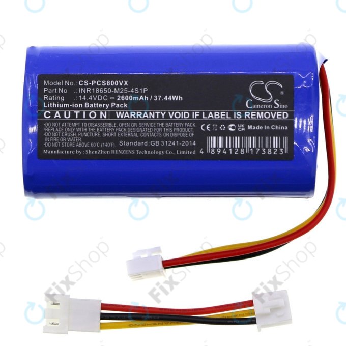 Proscenic 800T, 820T, 830T - Battery INR18650-M25-4S1P Li-Ion 14.4V 2600mAh HQ