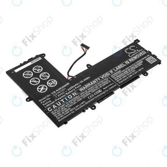 Battery for Asus VivoBook E200, L200, Eeebook X206, 3350mAh, Li-Pol, 7.6V, C21N1521, HQ