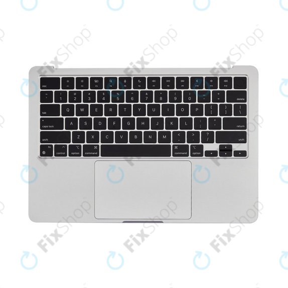 Top case keyboard frame for MacBook Air 13", A3113 (2024), with US keyboard and battery, Silver, 661-40228, Genuine Apple