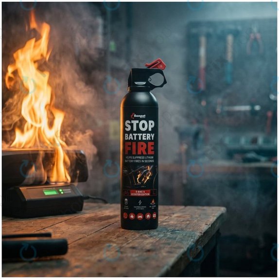 Bonpet Fire Extinguishing Spray for Lithium Batteries, 500 ml, E-Bike & Scooter Edition
