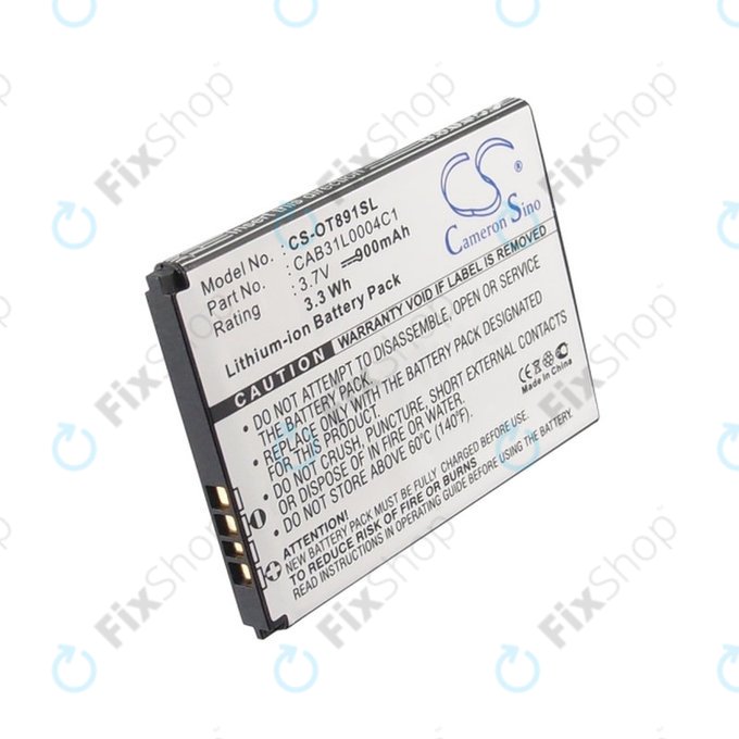 Battery for Alcatel One Touch, OT, TCL A, Vodafone, 900mAh, Li-ion, 3.7V, CAB31L0004C1, HQ