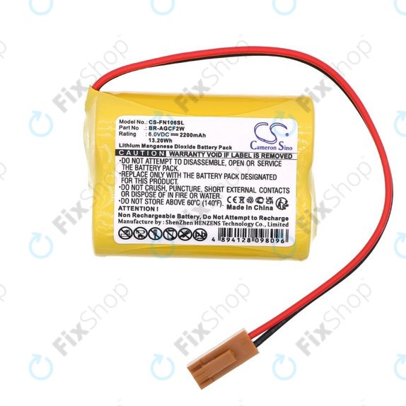 Battery for Beta iSV Amplifier, 2200mAh, Li-MnO2, 6V, BR-AGCF2W, HQ