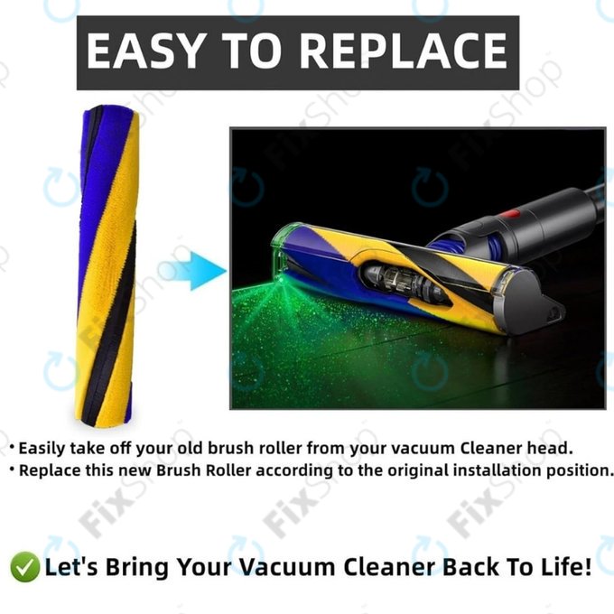 Dyson V11, V12, V15, V15s Detect Submarine - Slim Fluffy Soft Roller Cleaner Head Main Brush