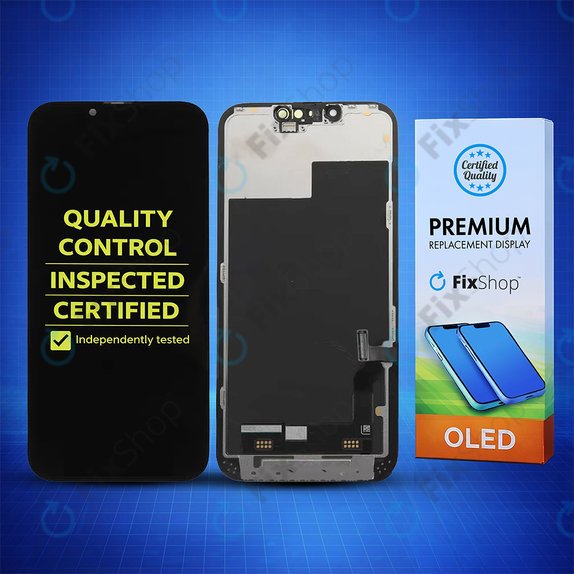 Display Hard OLED for iPhone 13, Touch Screen with Frame, FixPremium