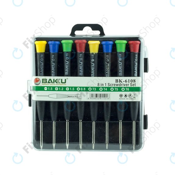 Baku BK-6108 - Screwdriver Set for Phones, Tablets & Notebooks (8pcs)