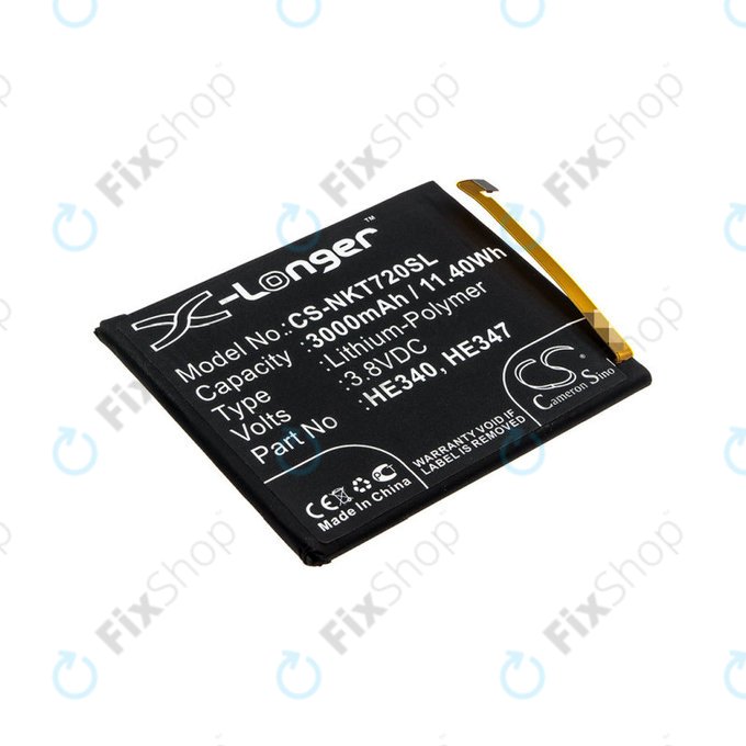 Battery for Nokia 7.1, 3000mAh, Li-Pol, 3.8 V, HE340, HQ