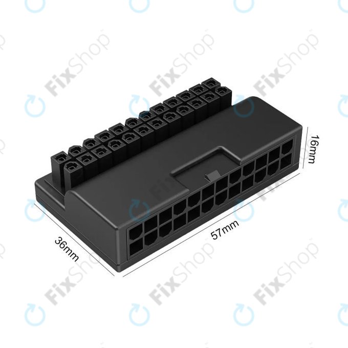ATX 24-pin 90° power adapter for motherboard