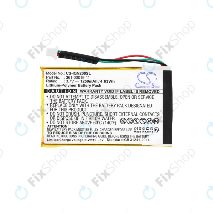 Garmin Nuvi 200, 200W, 205, 205T, 205W, 205WT, 250, 252W, 255, 255T, 255W, 255WT, 260, 260W, 260WT, 270 - Battery 010-00621-10, 361-00019-11 1250mAh HQ