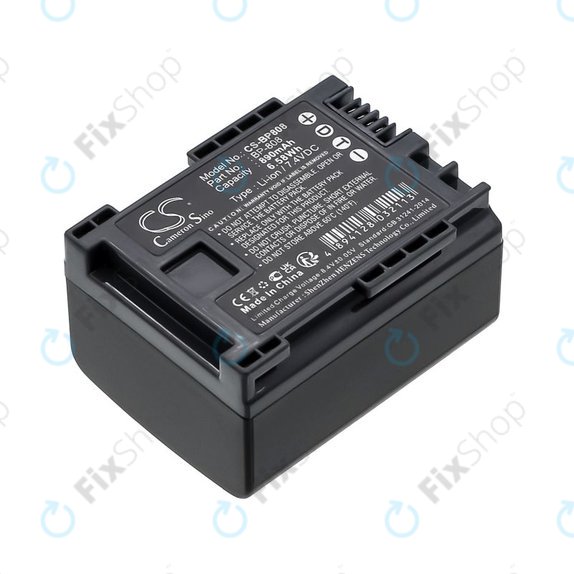 Battery for Canon FS10, FS11, FS100, 890mAh, Li-Ion, 7.4V, BP-808, HQ