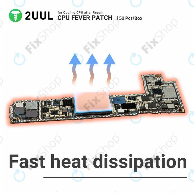CPU Thermal Patch, Cooling, 2UUL SC09, 17x15x1.5mm
