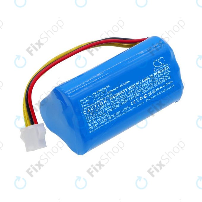 Battery for CleanMate S460, Pure Clean PUCRC25, 2600mAh, Li-Ion, 11.1V, 18650-3S15, HQ