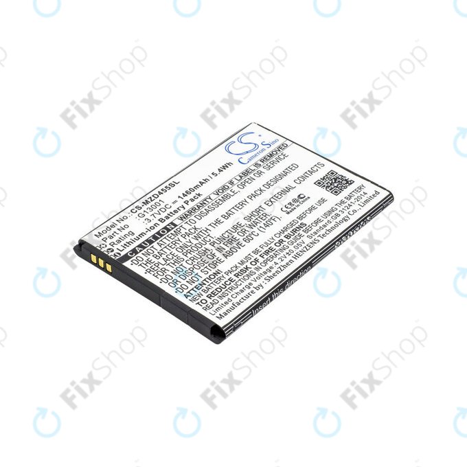 Battery for Navon Mizu D455, 1460mAh, Li-Ion, 3.7V, G13001, HQ