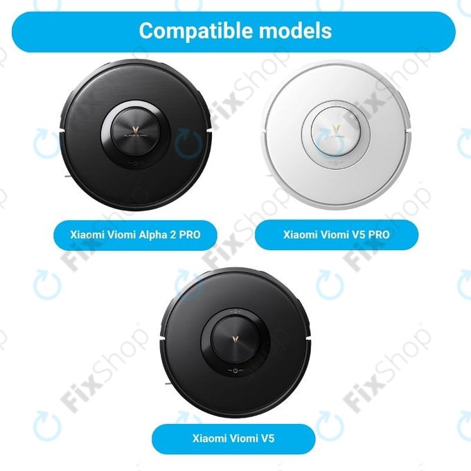 Replacement set for Xiaomi Viomi Alpha 2 PRO, V5 PRO, V5 (1x Main brush, 2x Filters, 2x Side brushes)