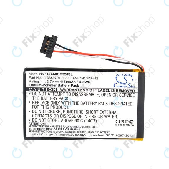 Battery for Mitac Mio C320, C520, C520t, C720, C810, BP-LX1320/11-B0001 SN, Li-Polymer, 3.7V, 1150mAh, HQ