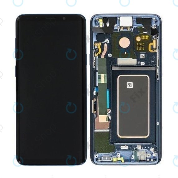 Samsung Galaxy S9 Plus G965F, G965FD - LCD Display + Touch Screen + Frame (Coral Blue) - GH97-21691D, GH97-21722D, GH97-21692D Genuine Service Pack