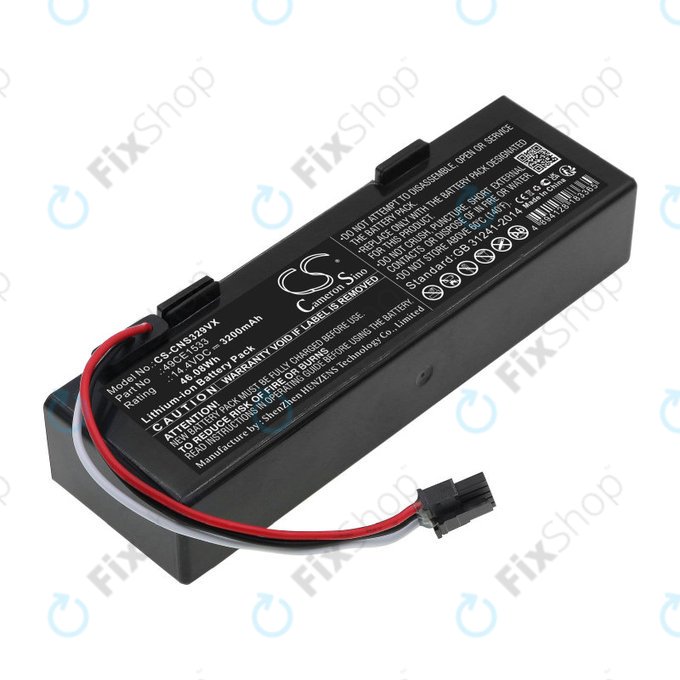 Battery for ETA Navaggio 2228, Cecotec Conga 3290, 3490, 3890, 3200mAh, Li-Ion, 14.4V, 49CE1533, HQ