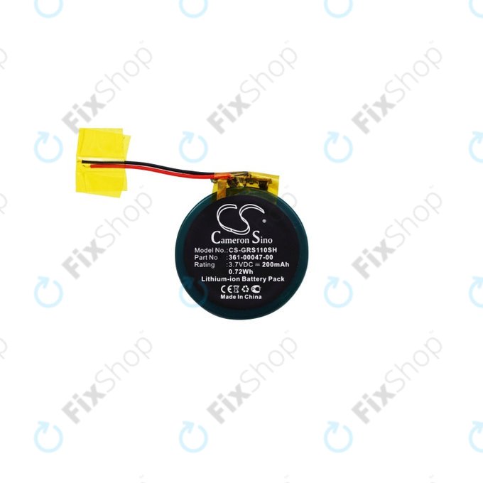 Battery for Garmin Approach S1, S3, S4, Forerunner 110, 210, S1, 200mAh, Li-Ion, 3.7V, 361-00047-00, HQ