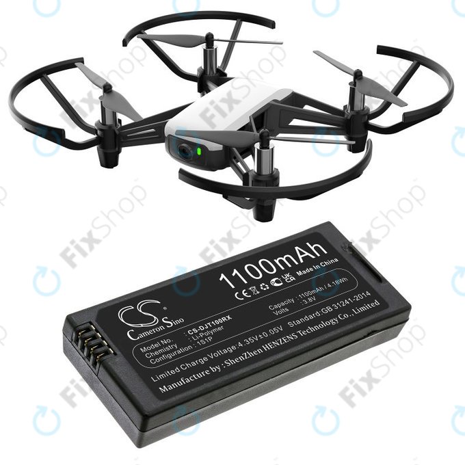 Battery for DJI Tello, 1100mAh, Li-Pol, 3.8V, T01, HQ