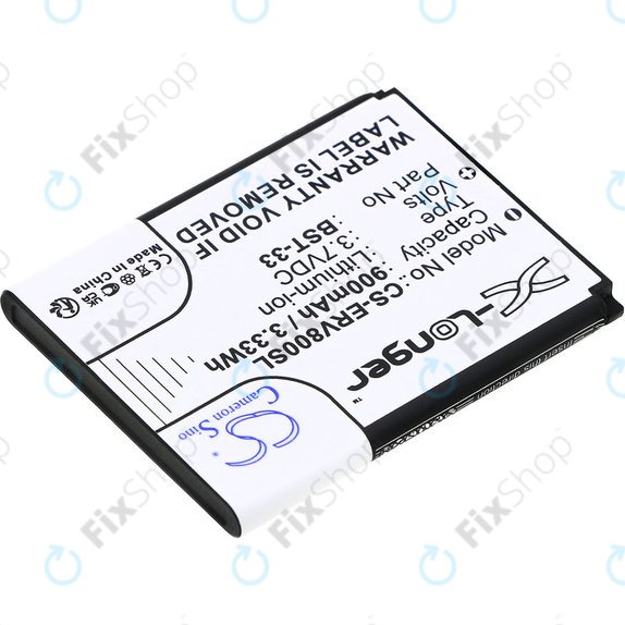 Battery for Sony Ericsson W595, K790i, K800i, W850i, W900i, W950i, 900mAh, Li-ion, 3.7V, BST-33, HQ