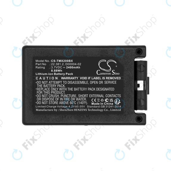 Battery for Tele Radio TG-TXMNL, 2400mAh, Li-Ion, 3.7V, D00004-02, HQ