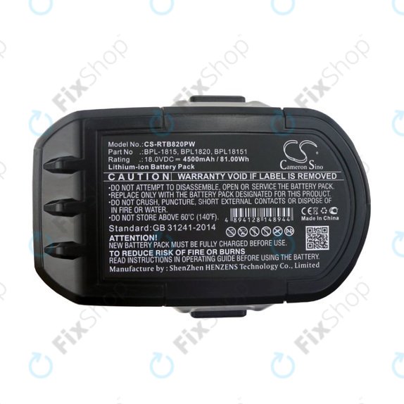 Battery for Ryobi 18V ONE+, 4500mAh, Li-Ion, 18V, RB1820C, RB18L25, RB1840X, RB1850X, RB18L50, HQ