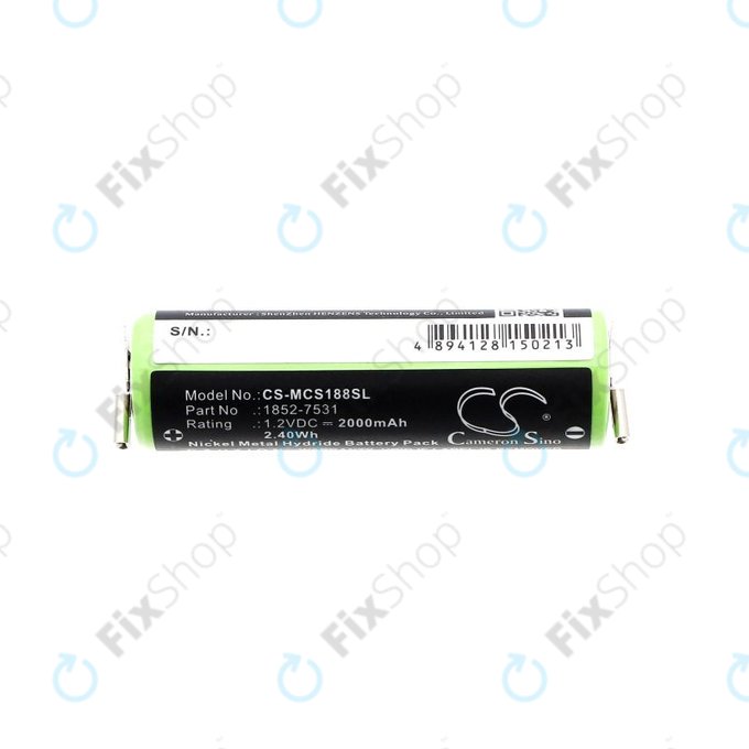 Battery for Moser Easy Style 1881, 2000mAh, Ni-MH, 1.2V, 1852-7531, HQ