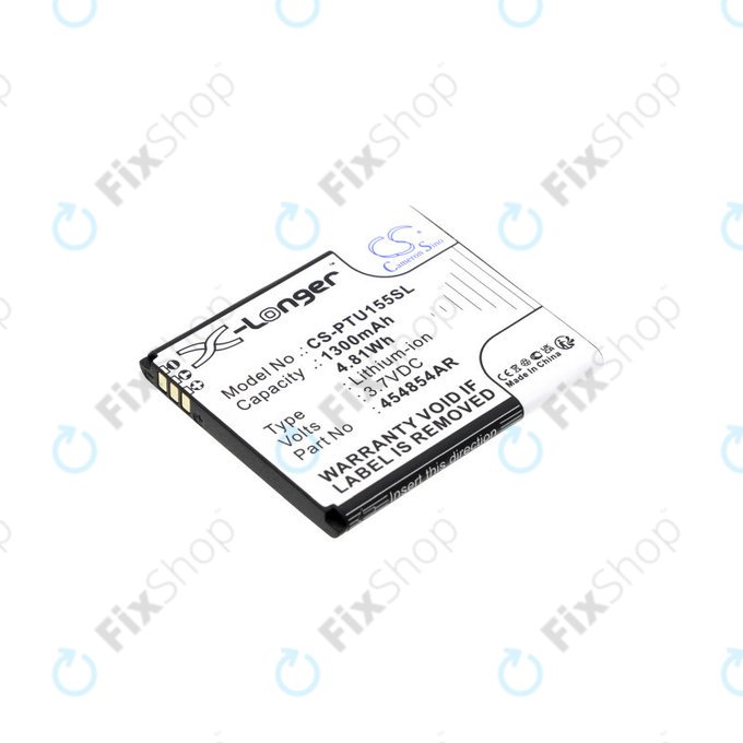 Battery for Panasonic Kx-Tu150, Kx-Tu150exr, 1300mAh, Li-Ion, 3.7V, 454854AR, HQ