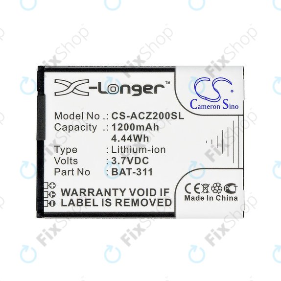 Battery for Acer Liquid Z200, BAT-311, Li-ion, 3.7V, 1200mAh, HQ