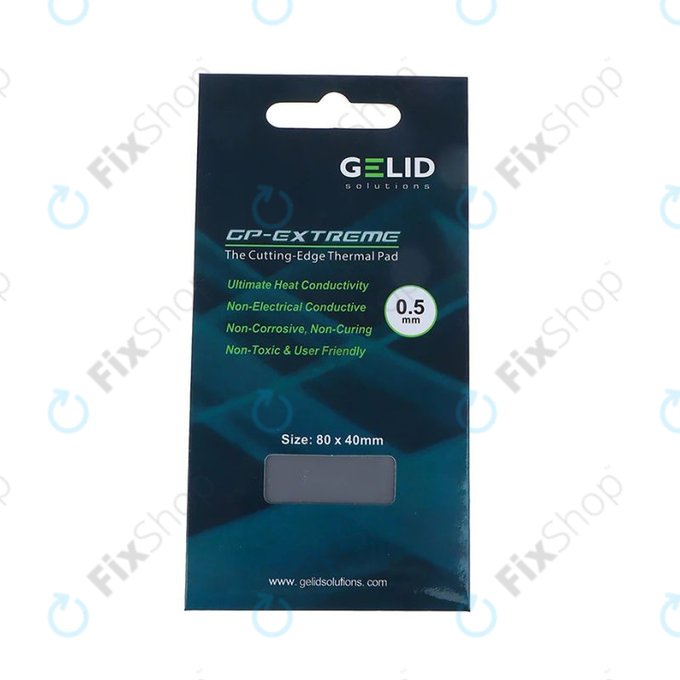 Thermal pad GELID GP-Extreme, 12 W/mK, 80 × 40 × 0.5mm