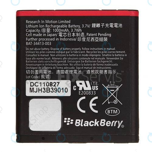 Blackberry Curve 9360, 9350, 9370 - Battery EM1 1000mAh