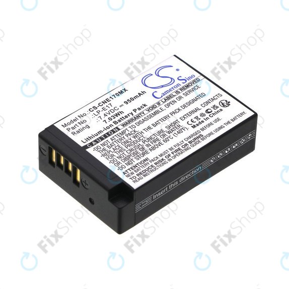 Battery for Canon EOS, 950mAh, Li-Ion, 7.4V, LP-E17, HQ