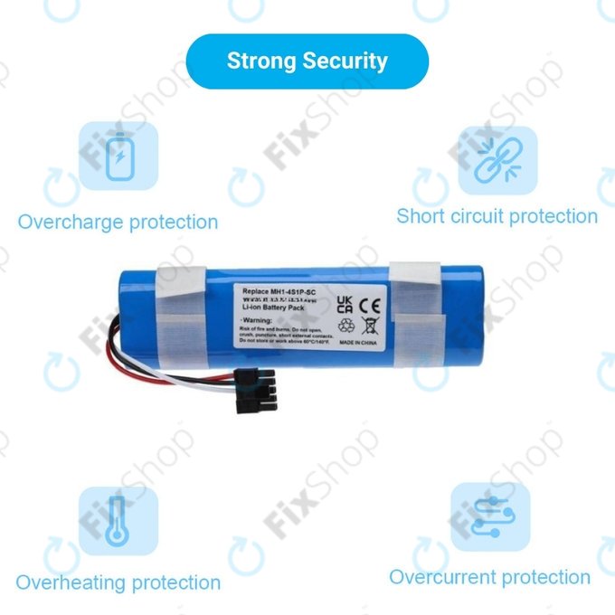 Xiaomi Mi Robot Vacuum Mop Pro (P), 2 (Mijia 2C), Viomi V2 Pro, Proscenic LDS M7 - Battery STYJ02YM, MH1-4S1P-SC Li-Ion 14.8V 3400mAh