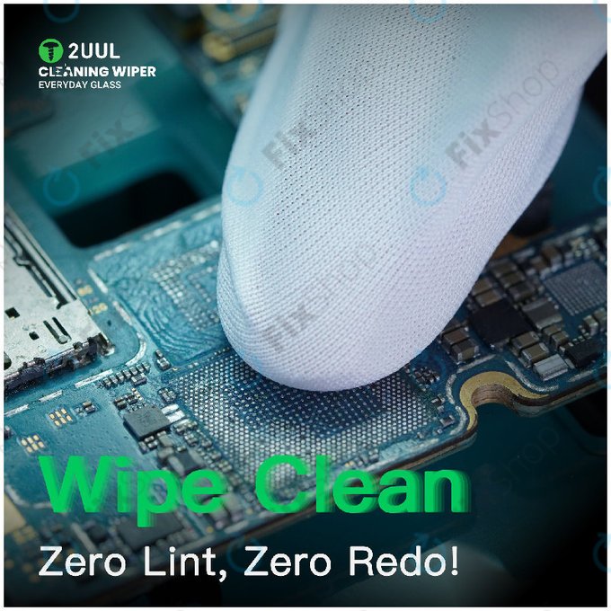 Glass Cleaning Wipers, Lint-Free, 2UUL CL05, 4x100pcs/Box