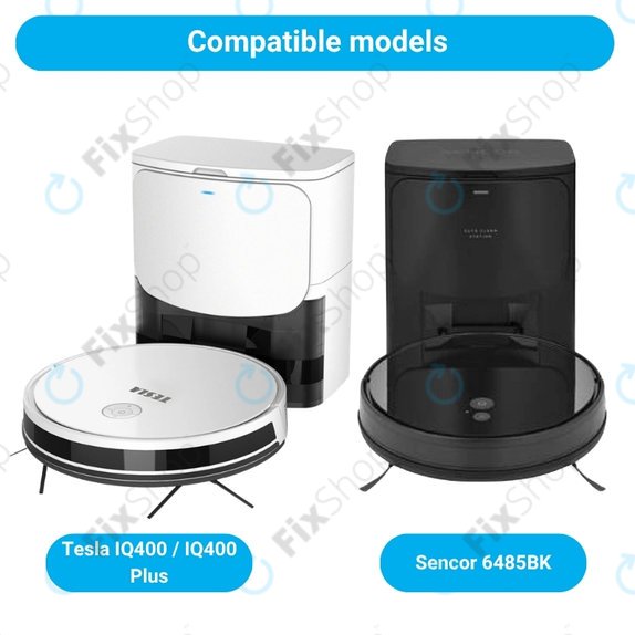Replacement set for Tesla IQ400, IQ400 Plus, Sencor 6485BK (1x Main brush, 2x Filter, 4x Side brush, 2x Mop cloth, 2x Dust bag)