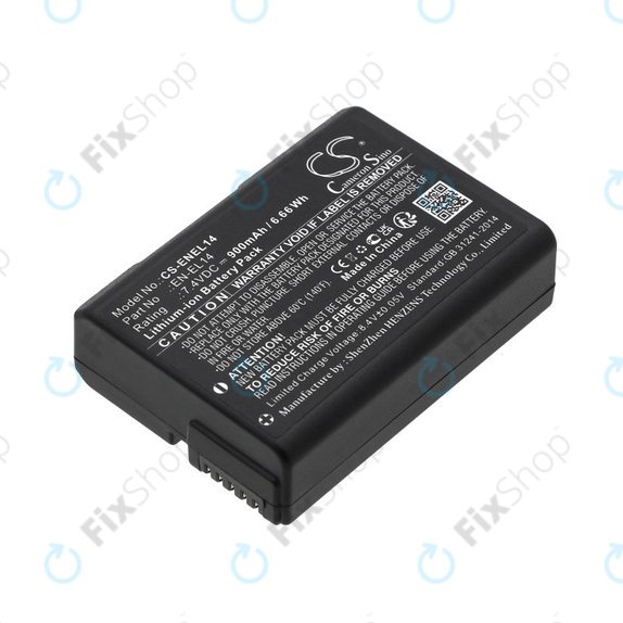 Battery for Nikon D3100 DSLR, 900mAh, Li-Ion, 7.4V, EN-EL14, HQ