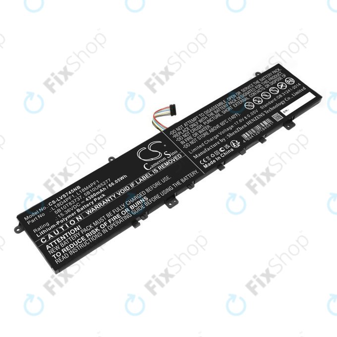 Battery for Lenovo Yoga, 4300mAh, Li-Pol, 15.36V, L18D4PF1, HQ